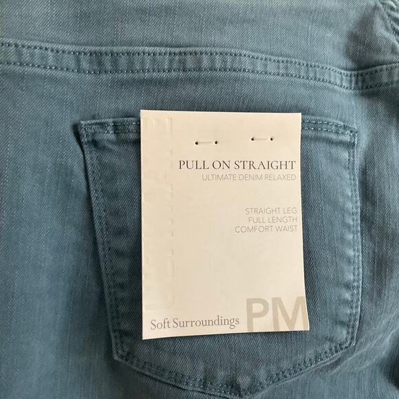 Soft Surroundings Ultimate Denim Pull On Relaxed Straight Jeans - MP - NEW - Picture 5 of 7